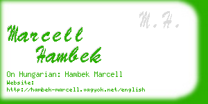 marcell hambek business card